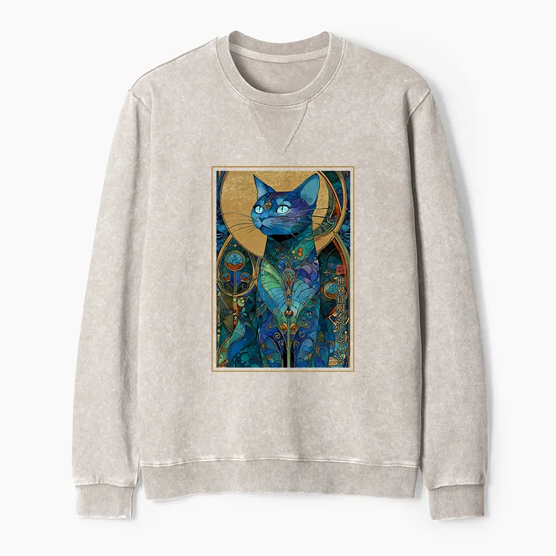 Tokyo-Tiger The Cat’s Plan To Rule Them All Washed Terry Sweatshirt