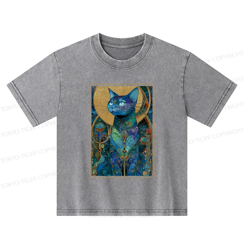 Tokyo-Tiger The Cat’s Plan To Rule Them All Kids Washed T-Shirt