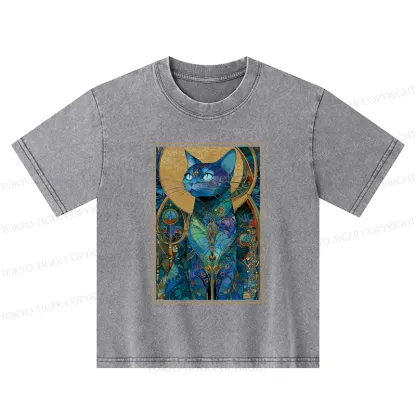 Tokyo-Tiger The Cat’s Plan To Rule Them All Kids Washed T-Shirt