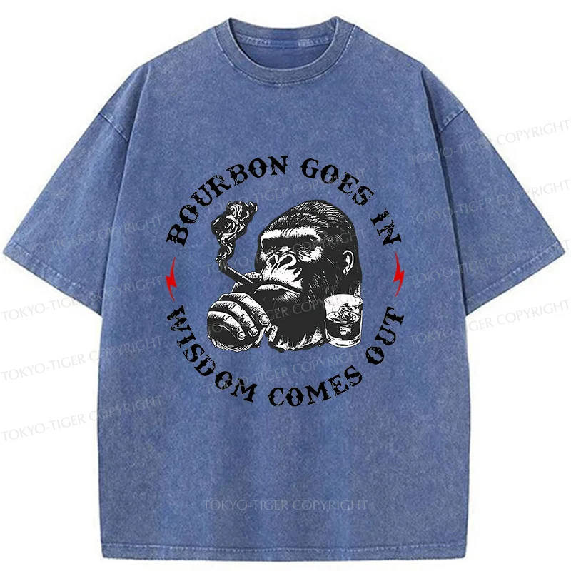 Tokyo-Tiger Whiskey Funny Meme Washed T-Shirt