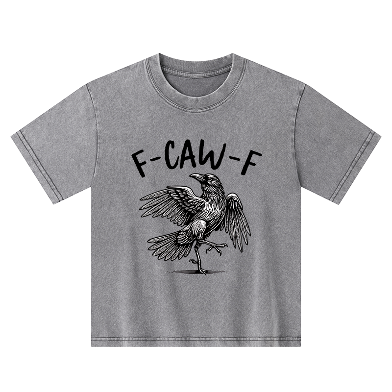 Tokyo-Tiger Crow's Cry Funny Kids Washed T-Shirt
