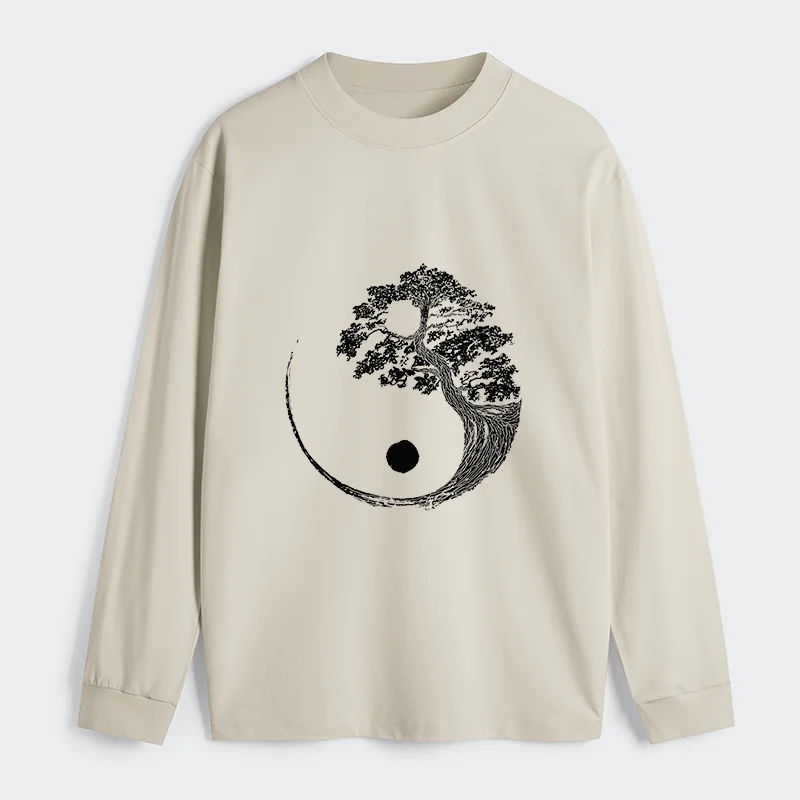Tokyo-Tiger Yin-Yang Tai Chi Tree Classic Long Sleeve T-Shirt