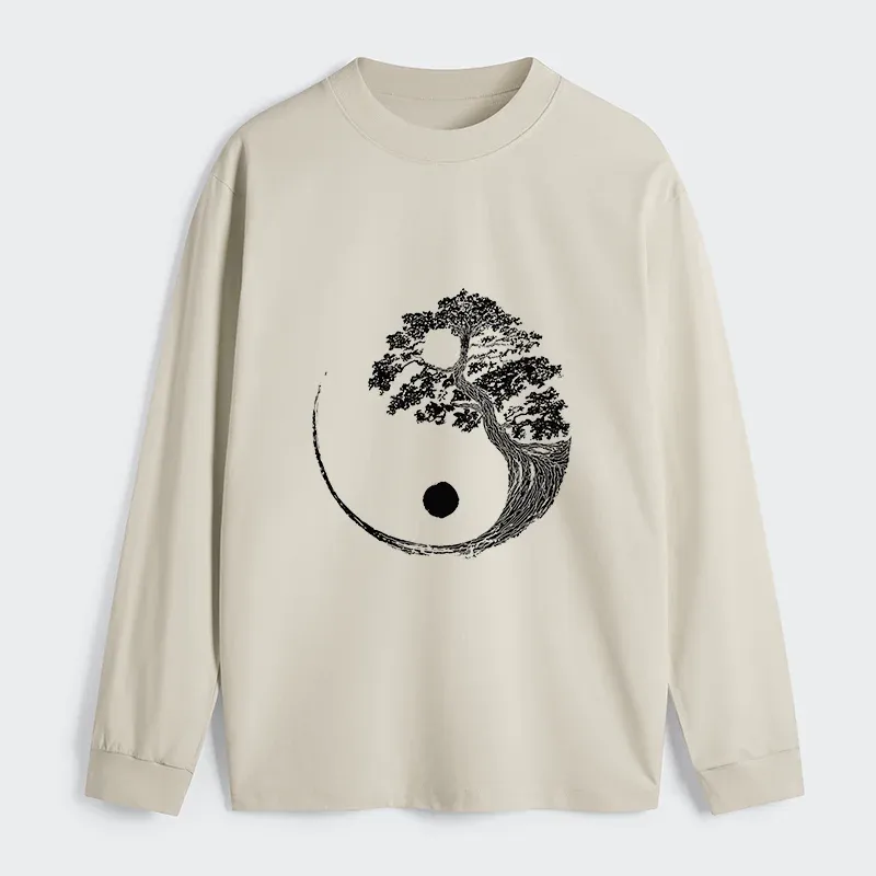 Tokyo-Tiger Yin-Yang Tai Chi Tree Classic Long Sleeve T-Shirt