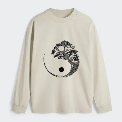 Tokyo-Tiger Yin-Yang Tai Chi Tree Classic Long Sleeve T-Shirt
