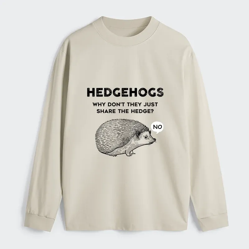 Tokyo-Tiger Funny Hedgehog Classic Long Sleeve T-Shirt