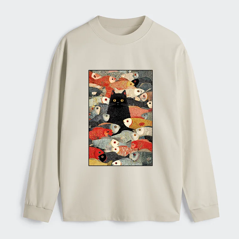 Tokyo-Tiger Cats And Fish Classic Long Sleeve T-Shirt