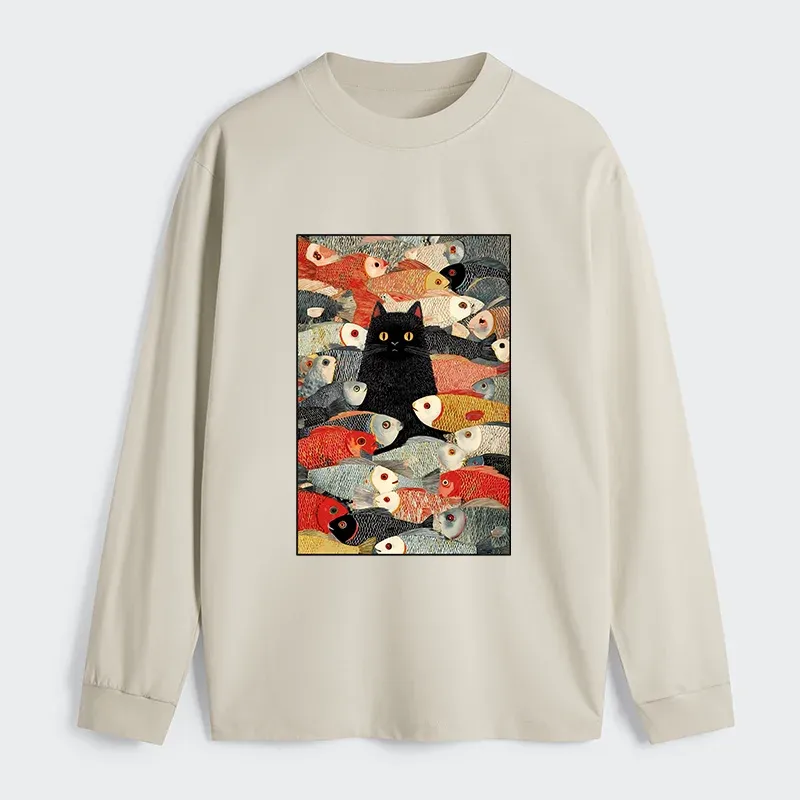 Tokyo-Tiger Cats And Fish Classic Long Sleeve T-Shirt
