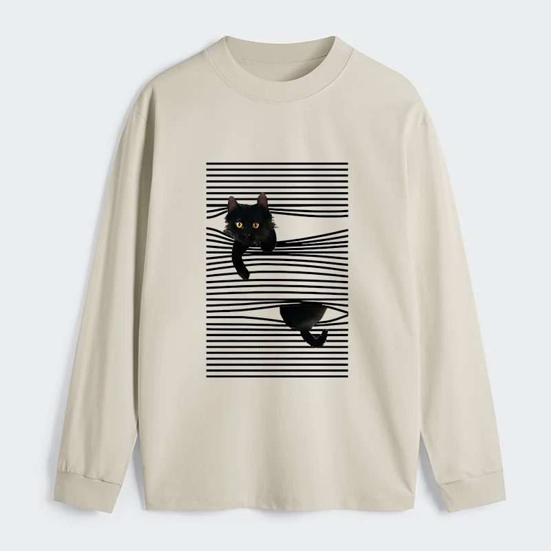 Tokyo-Tiger Cat Scratching Curtain Classic Long Sleeve T-Shirt