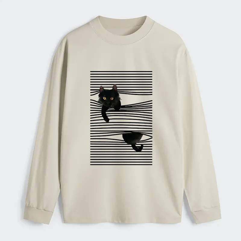 Tokyo-Tiger Cat Scratching Curtain Classic Long Sleeve T-Shirt