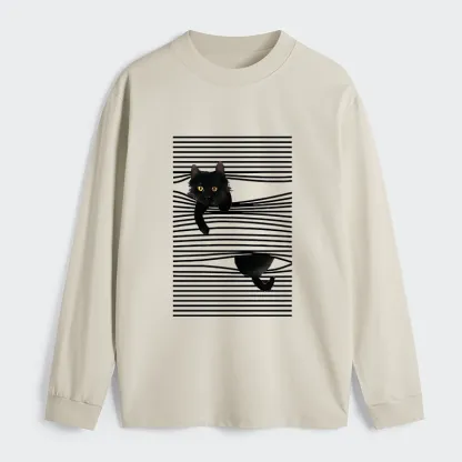 Tokyo-Tiger Cat Scratching Curtain Classic Long Sleeve T-Shirt
