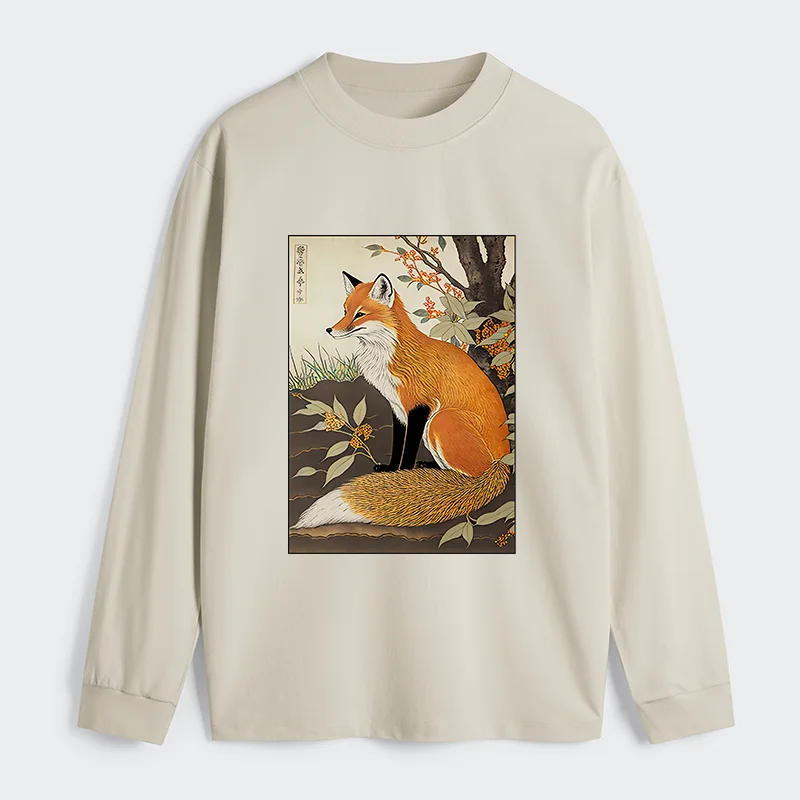 Tokyo-Tiger Ukiyo-e Fox Classic Long Sleeve T-Shirt
