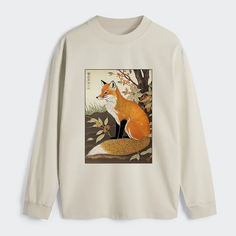 Tokyo-Tiger Ukiyo-e Fox Classic Long Sleeve T-Shirt