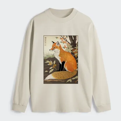 Tokyo-Tiger Ukiyo-e Fox Classic Long Sleeve T-Shirt