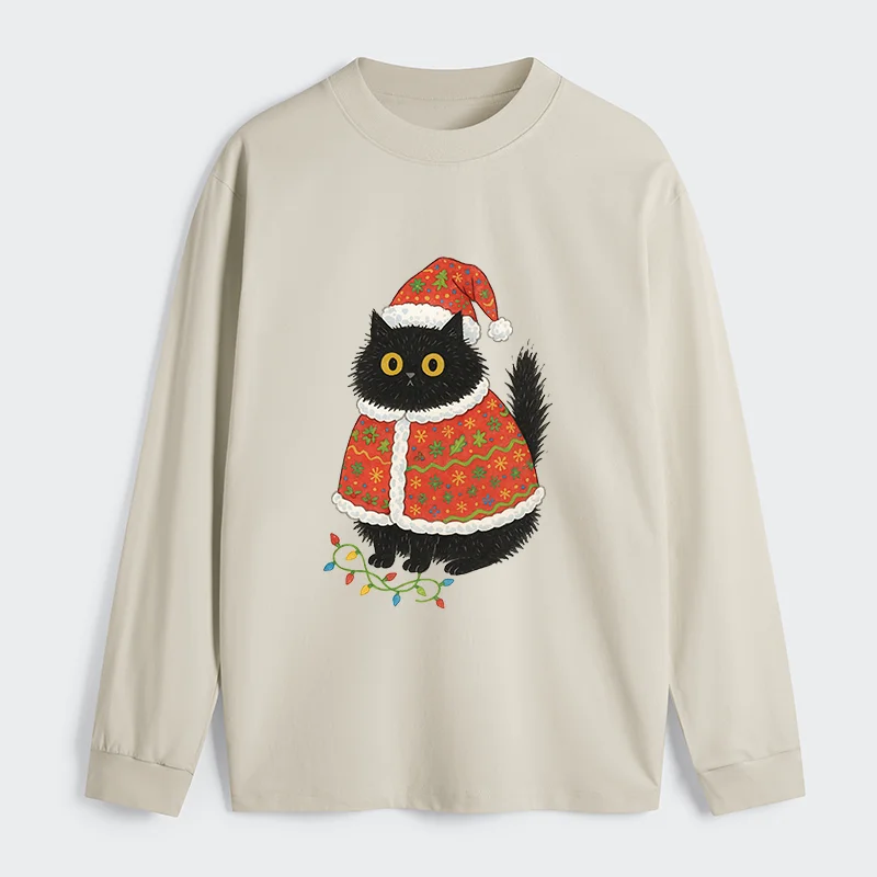 Tokyo-Tiger Cat Wearing Santa Hat Classic Long Sleeve T-Shirt