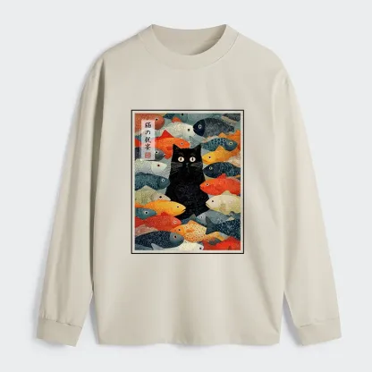 Tokyo-Tiger The Cat's Feast of Fish Classic Long Sleeve T-Shirt
