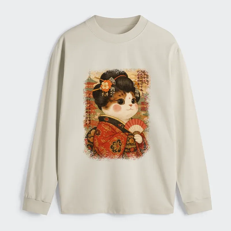 Tokyo-Tiger Ukiyoe Japanese Cat Princess Classic Long Sleeve T-Shirt
