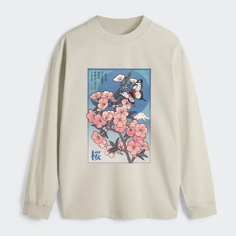 Tokyo-Tiger Ukiyoe Japanese Cherry blossoms Poster Classic Long Sleeve T-Shirt