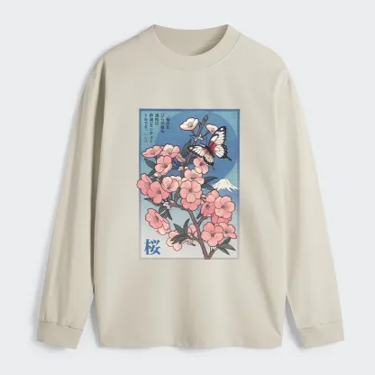 Tokyo-Tiger Ukiyoe Japanese Cherry blossoms Poster Classic Long Sleeve T-Shirt