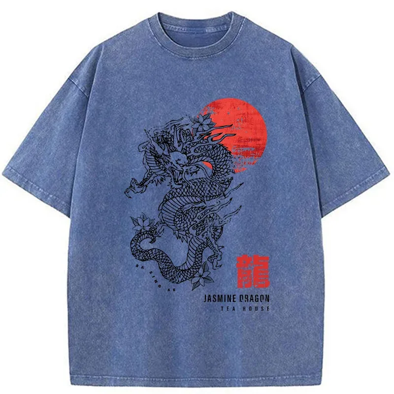 Tokyo-Tiger Japanese Dragon Washed T-Shirt