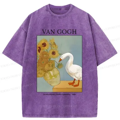 Tokyo-Tiger Van Gogh And Geese Washed T-Shirt