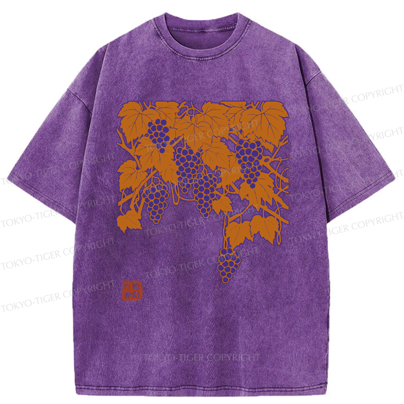 Tokyo-Tiger Flourishing Grapevines Washed T-Shirt