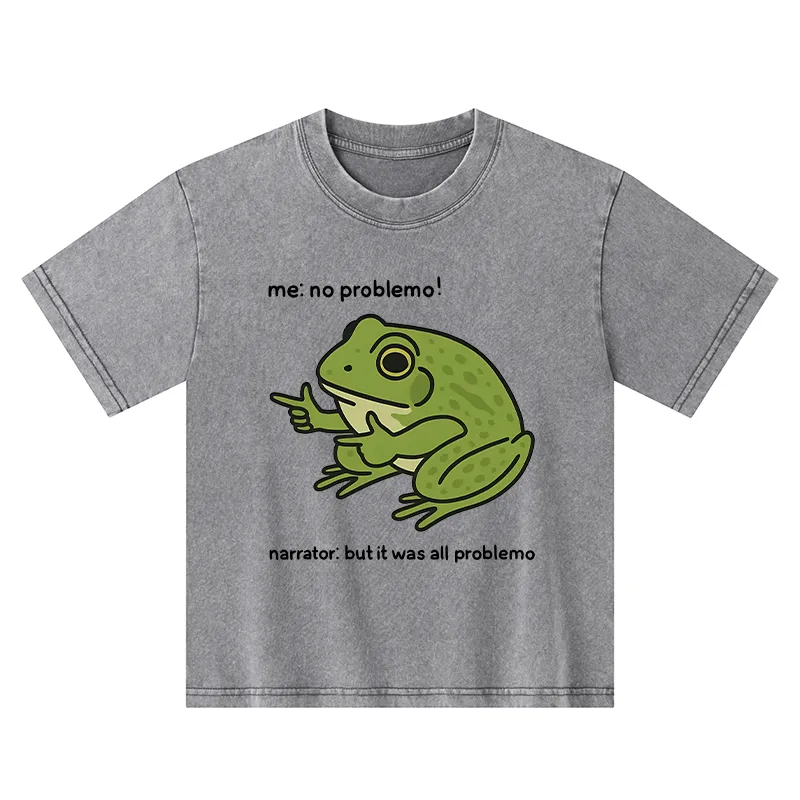 Tokyo-Tiger Stupid Frog Meme Kids Washed T-Shirt