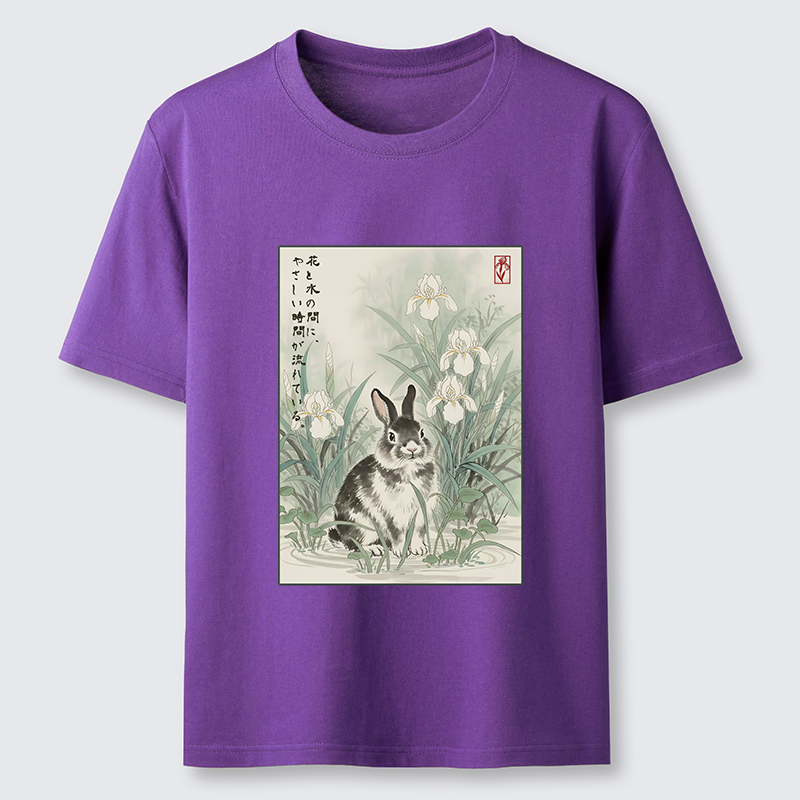 Tokyo-Tiger Little Rabbit Beneath the Blooming Irises Classic T-Shirt