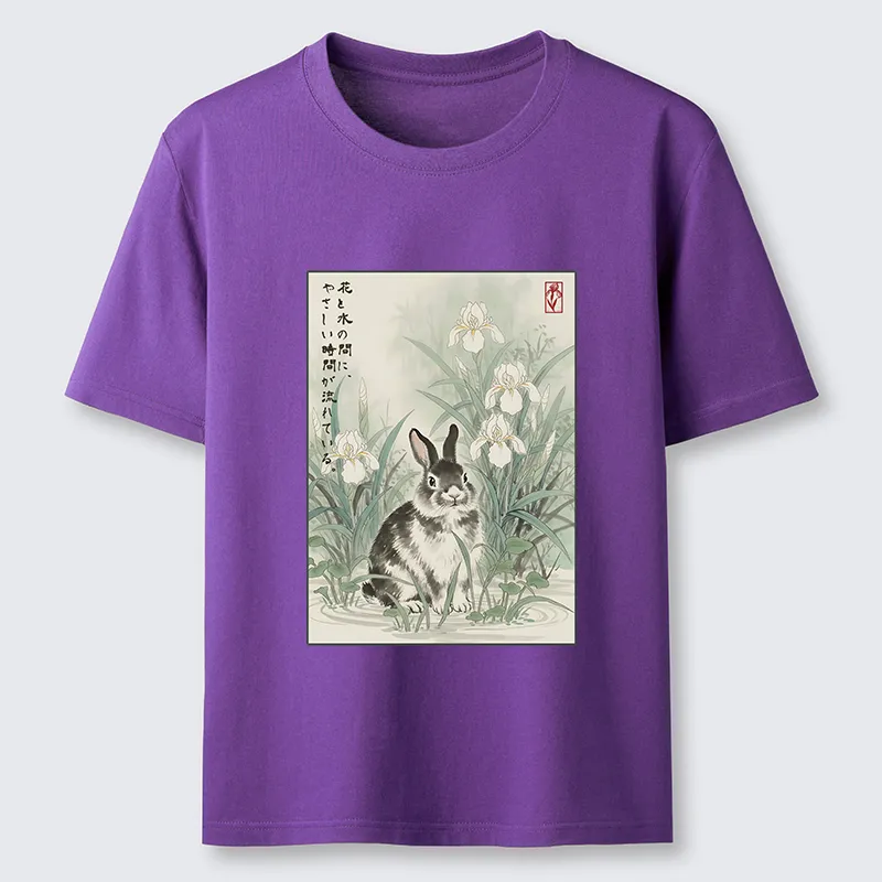 Tokyo-Tiger Little Rabbit Beneath the Blooming Irises Classic T-Shirt