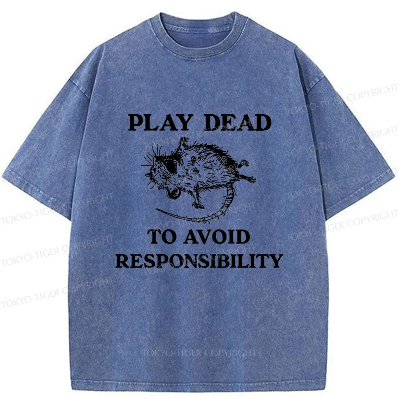 Tokyo-Tiger Possum Playing Dead Meme Washed T-Shirt