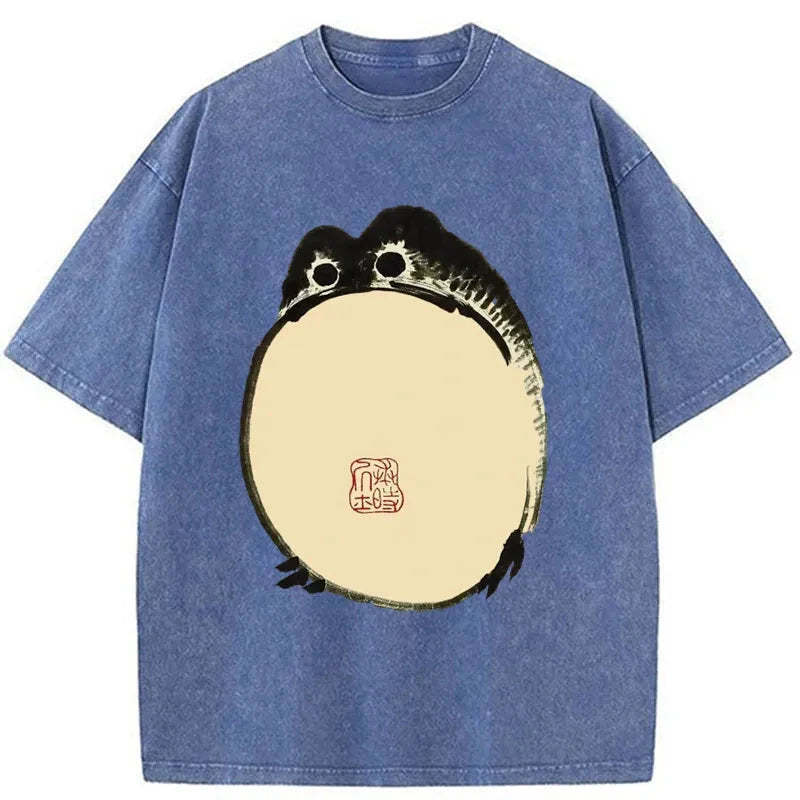 Tokyo-Tiger Grumpy Frog Japanese Washed T-Shirt