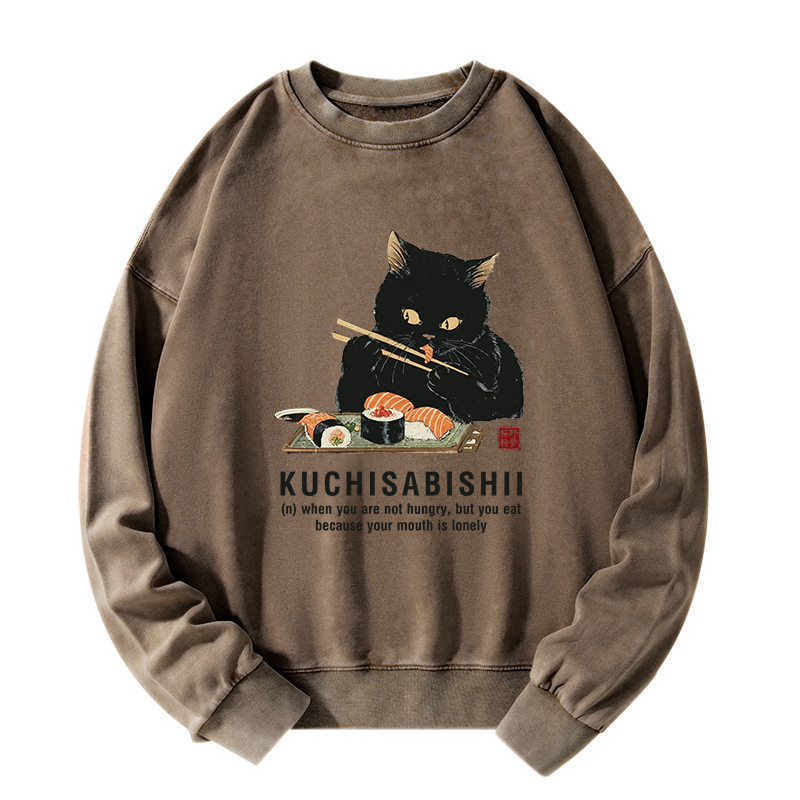 Tokyo-Tiger Cat：Not Hungry, Just Bored Washed Sweatshirt