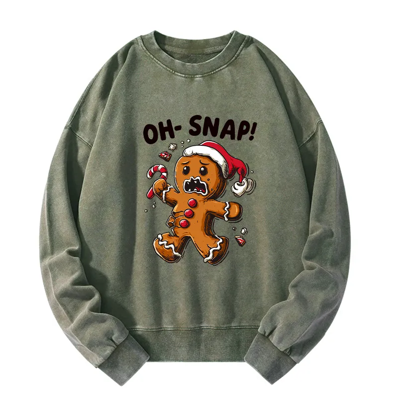 Tokyo-Tiger Oh Snap The Gingerbread Man's Christmas Chaos Washed Sweatshirt
