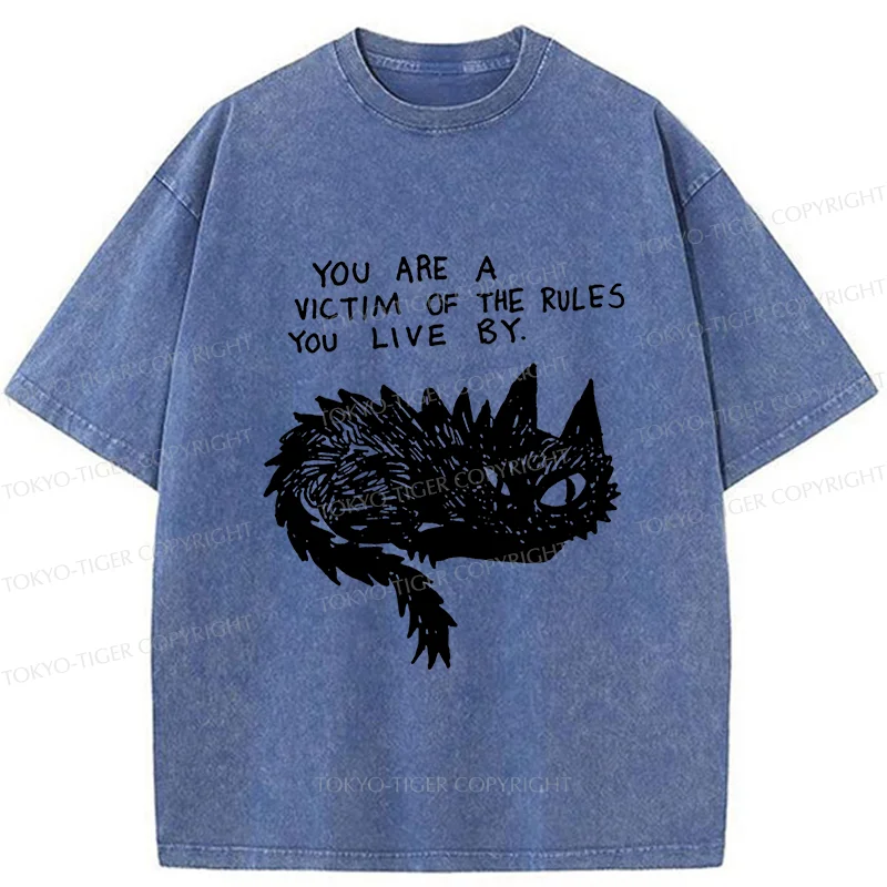 Tokyo-Tiger Funny Black Cat Meme Washed T-Shirt