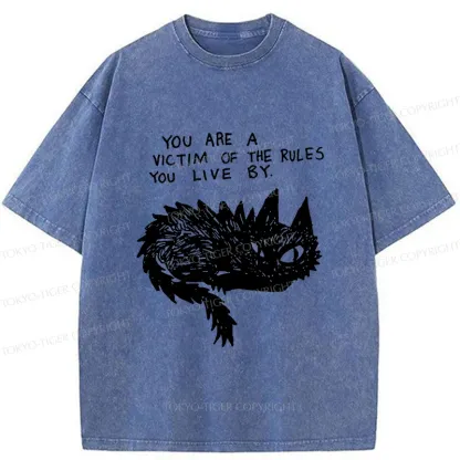 Tokyo-Tiger Funny Black Cat Meme Washed T-Shirt