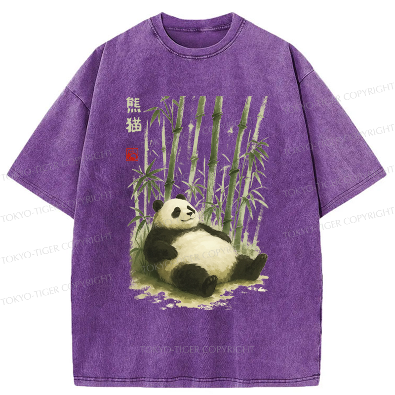 Tokyo-Tiger The Adorably Clumsy Panda Washed T-Shirt