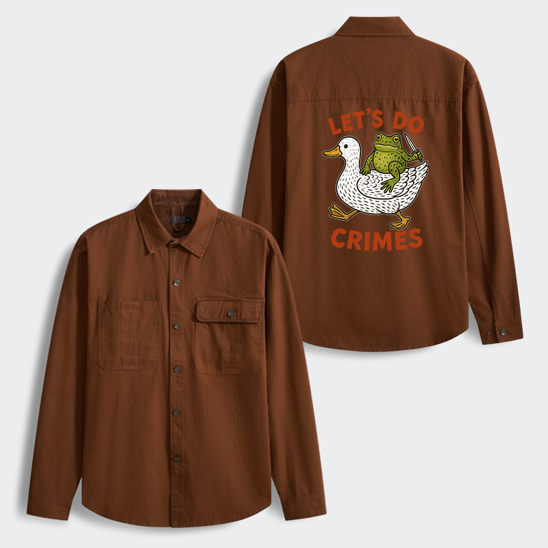 Tokyo-Tiger Frog Ready To Commit Crime Men's Corduroy Work Jacket