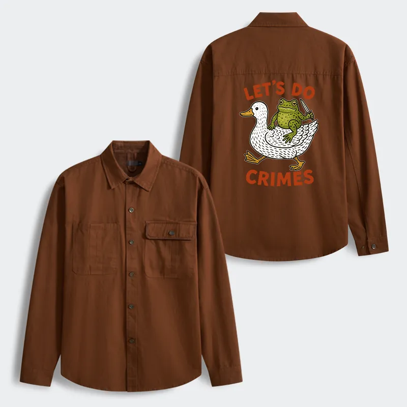 Tokyo-Tiger Frog Ready To Commit Crime Men's Corduroy Work Jacket