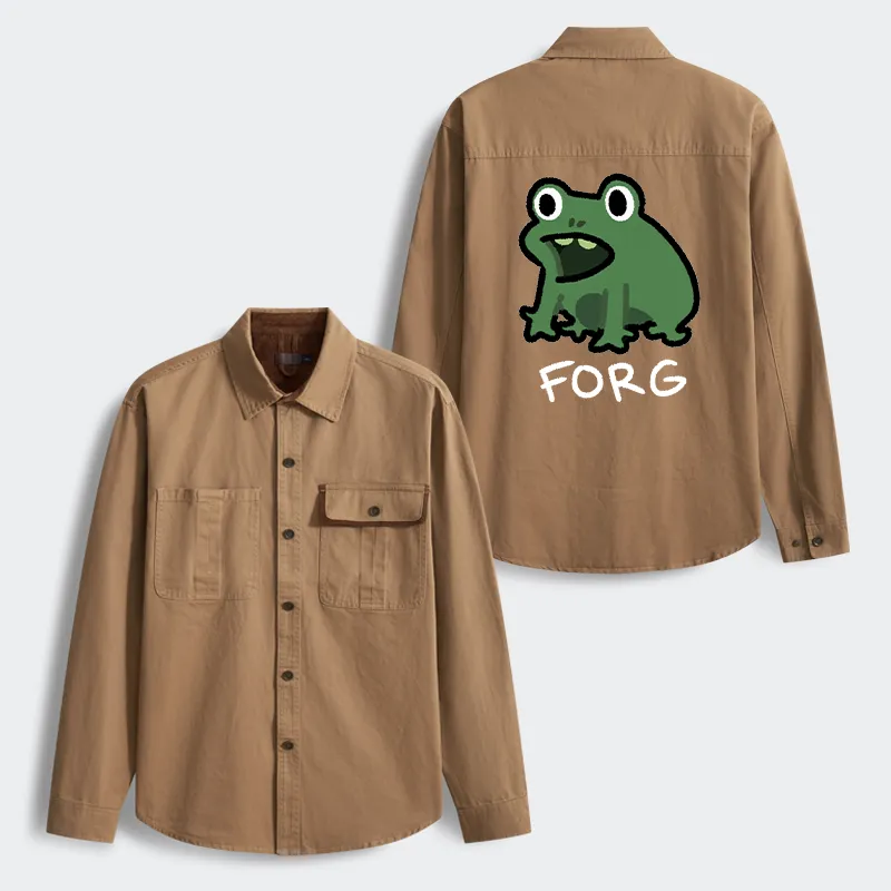 Tokyo-Tiger Funny Forg Japan Men's Corduroy Work Jacket