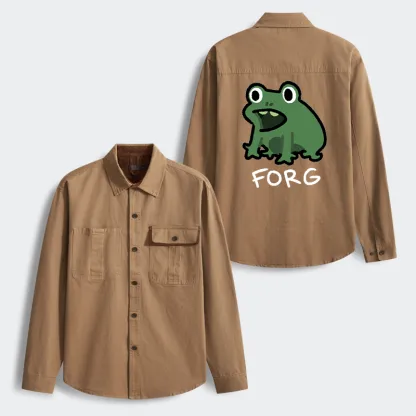 Tokyo-Tiger Funny Forg Japan Men's Corduroy Work Jacket