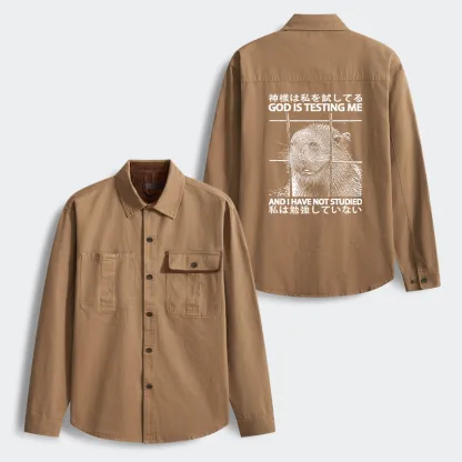 Tokyo-Tiger God Is Testing Me Men's Corduroy Work Jacket