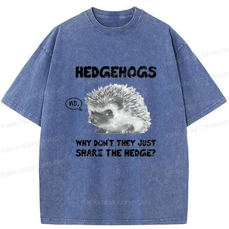 Tokyo-Tiger Funny Hedgehog Meme Washed T-Shirt