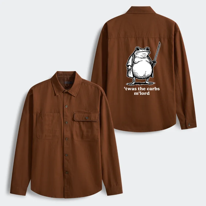 Tokyo-Tiger Funny Fat Samurai Frog Men's Corduroy Work Jacket
