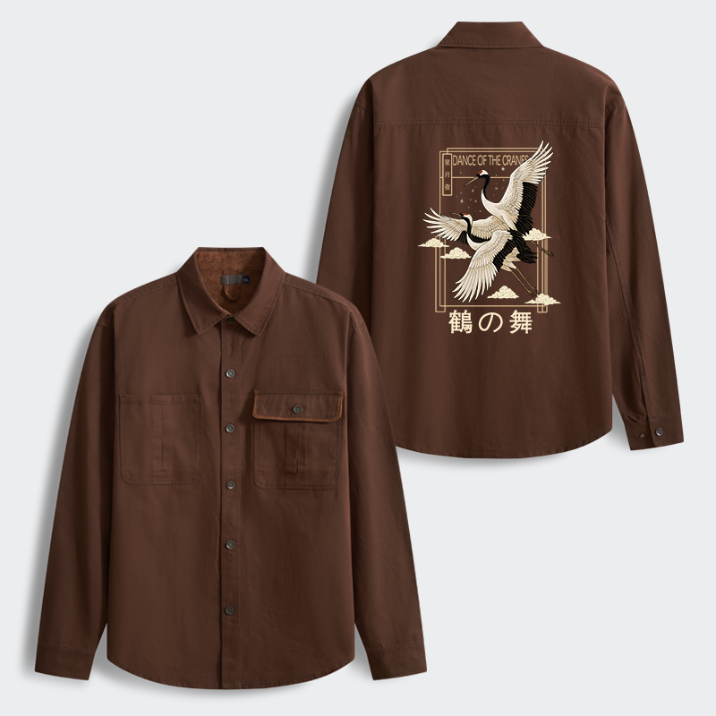 Tokyo-Tiger Dance Of The Cranes Men's Corduroy Work Jacket