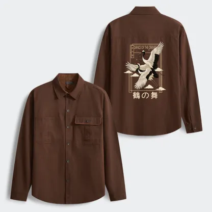 Tokyo-Tiger Dance Of The Cranes Men's Corduroy Work Jacket