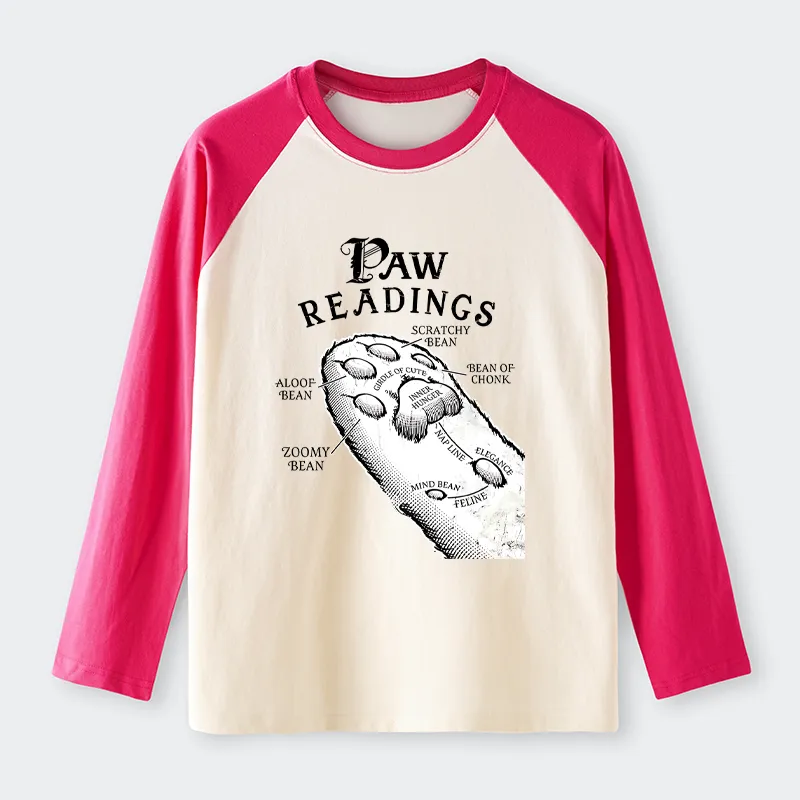 Tokyo-Tiger Funny Cat Paws Raglan Long Sleeve T-shirt
