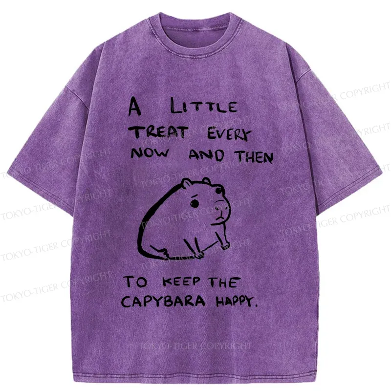 Tokyo-Tiger Keep Capybara Happy Washed T-Shirt