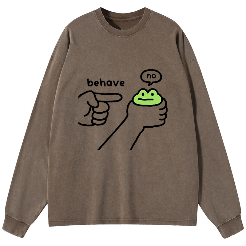 Tokyo-Tiger Dishonest Frog Washed Long Sleeve T-Shirt