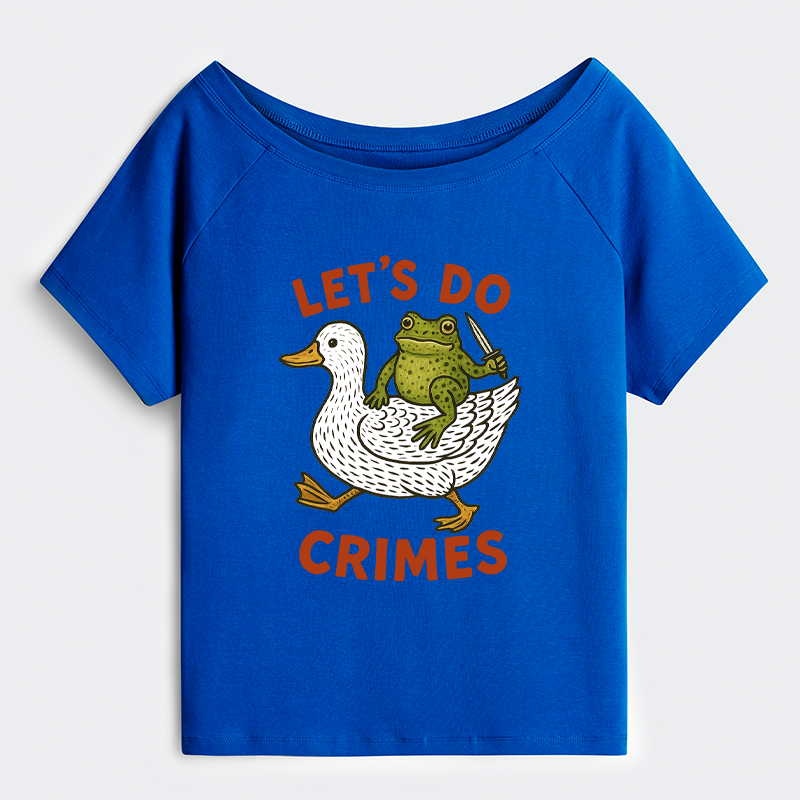 Tokyo-Tiger Frog Ready To Commit Crime Off Shoulder T-Shirt