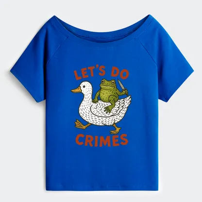 Tokyo-Tiger Frog Ready To Commit Crime Off Shoulder T-Shirt