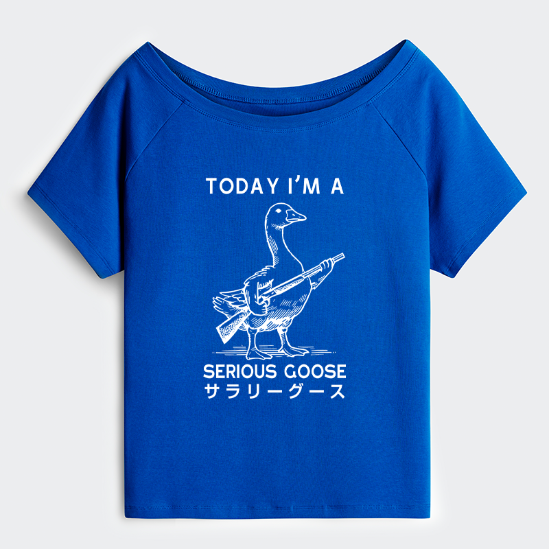 Tokyo-Tiger Serious Stupid Goose Off Shoulder T-Shirt